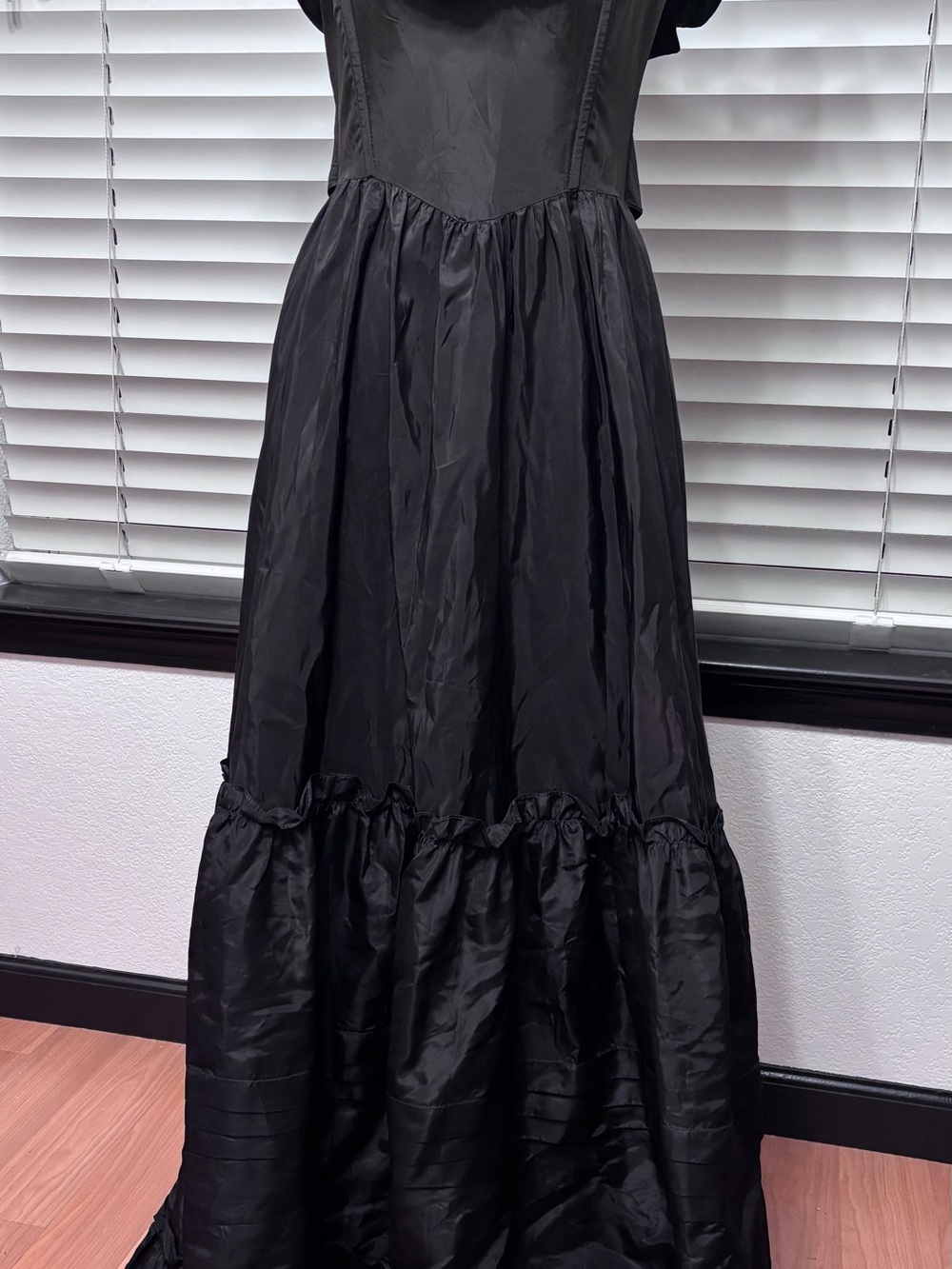 Gunne Sax Black Maxi Skirt with Gathered Hem